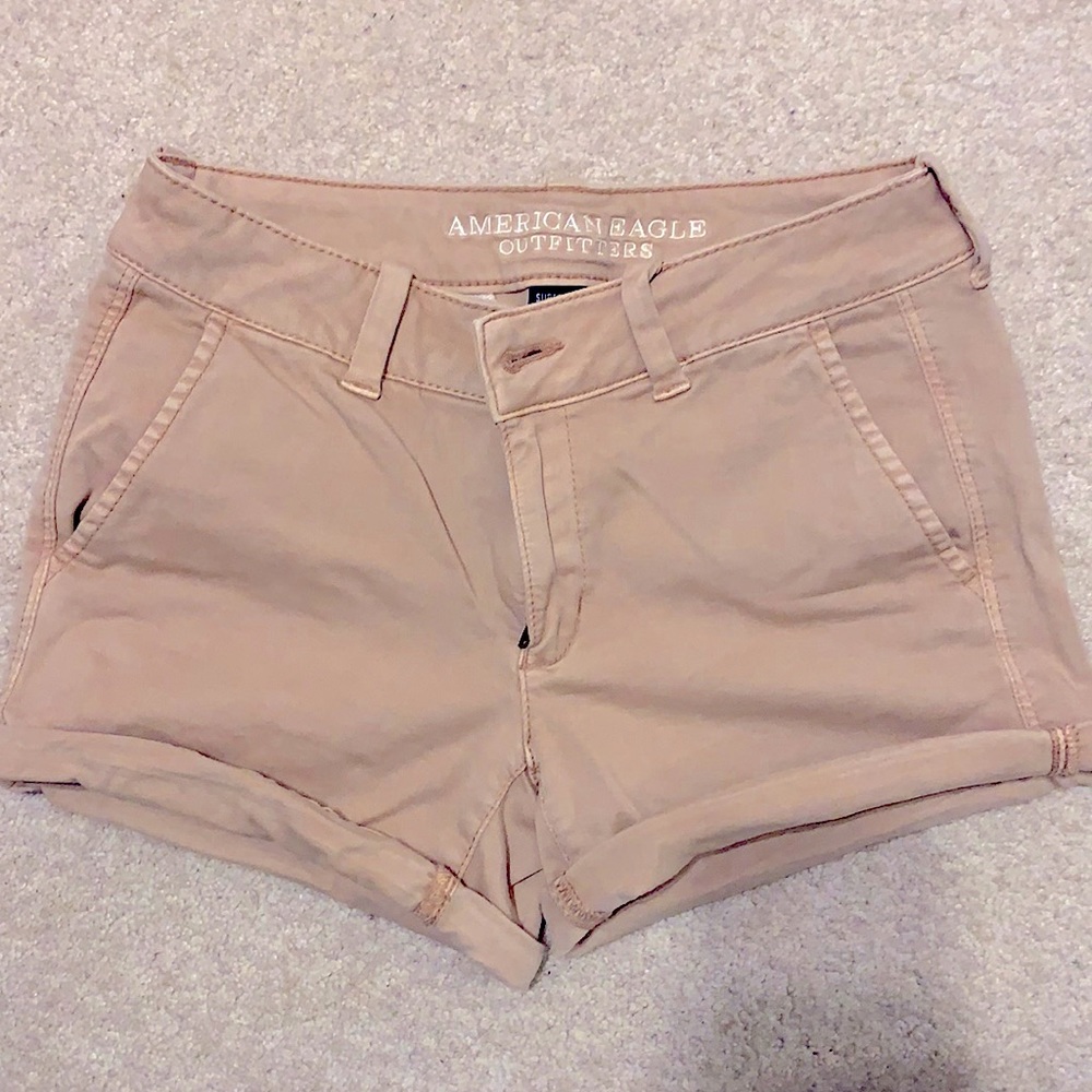 American Eagle Super Stretch Pink Midi Shorts